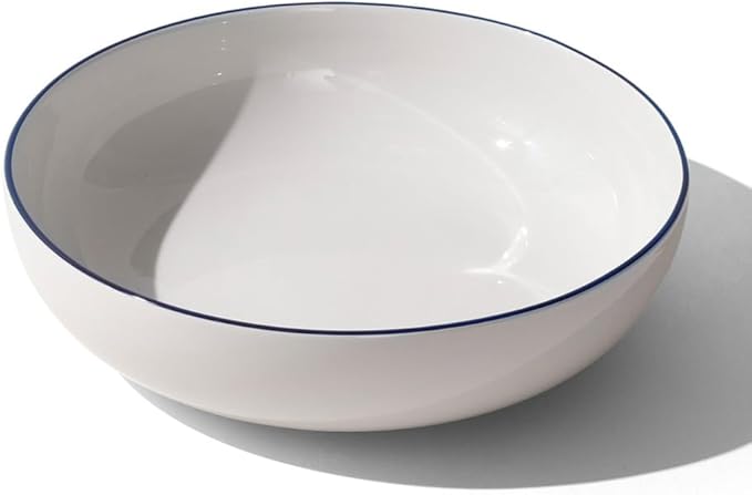 Made In Cookware - Serving Bowl - White With Navy Rim - Porcelain - Crafted in England-Ruum Studio Home