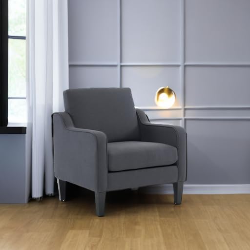 VINGLI Accent Chairs for Living Room Chairs Mid Century Modern Chair Sofa Chair Upholstered Arm Chair with Scooped Arms for Bedroom, Apartment, Office, Studio, Waiting Room, Play Room-Ruum Studio Home