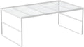 Kitchen Cabinet Storage Shelf Stackable Wire Spice Rack Organizer Heavy Duty Space Saver for Bathroom Bedroom Closet Laundry Room Office Countertop - White, Pack 1-Ruum Studio Home