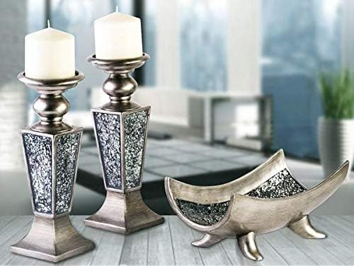 Creative Scents Schonwerk Silver Centerpiece Bowl - Coffee Table Decor - Centerpiece Table Decorations for Dining Room Living Room or Entry Table - Decorative Bowl - Best Wedding/Birthday Gift-Ruum Studio Home