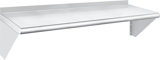 HARDURA Stainless Steel Shelf 14" x 48", 310lb Commercial Shelves Wall Mount Metal Shelving with Backsplash and Brackets for Kitchen, Restaurant, Laundry Room and Home-Ruum Studio Home