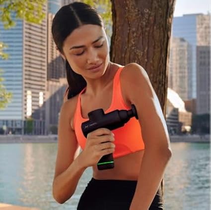 Hyperice Hypervolt Go 2 - Black - Featuring Quiet Glide Technology - Handheld Percussion Massage Gun - 3 Speeds, 2 Interchangeable Heads - Helps Relieve Sore Muscles and Stiffness - FSA-HSA Eligible-Ruum Studio Home