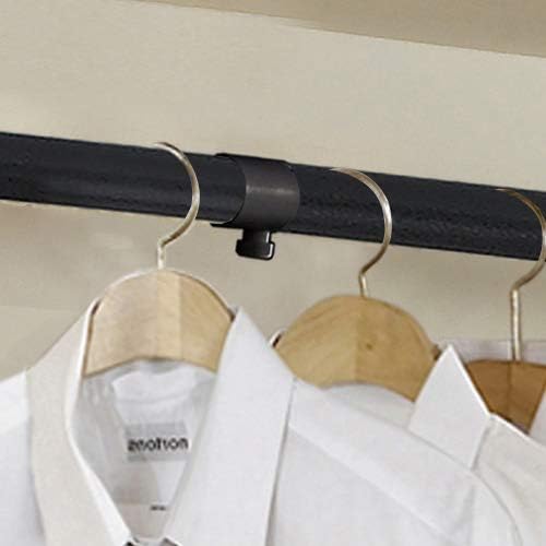 PRINCE HANGER Heavy Duty One Touch System Load 352LBS Clothing Racks for Hanging Clothes Metal Wardrobe Closet System Garment Tension Rod Free Standing Black Width Adjustable PHUS-0022-Ruum Studio Home