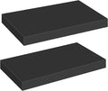 HOOBRO Floating Shelves for Wall, Wall Mounted Shelf Set of 2, 15.7" Hanging Shelf with Invisible Brackets, for Wall in Bathroom, Bedroom, Toilet, Kitchen, Living Room, Office, Black BK40BJ01-Ruum Studio Home