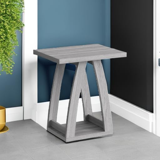 End Tables Living Room, Side Table Beside Sofa, Nightstand for Bedroom, Couch Side Table with Shelf, Modern End Table for Living Room, Grey End Table Set of 2-Ruum Studio Home