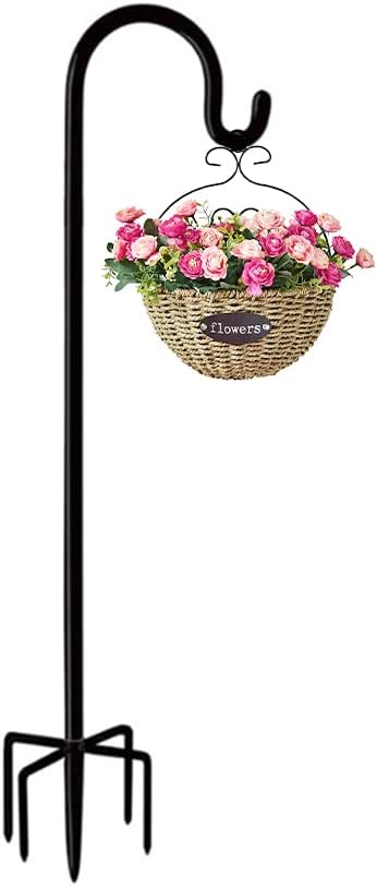 Shepherd Hooks Outdoor 48 Inches for Lanterns Heavy Duty Shepherd Stand Plant Hanger Yard Hooks for Solar Lights,Bird Feeder,Wedding,Mason Jar,Planter Pot,Adjustable Height-Ruum Studio Home