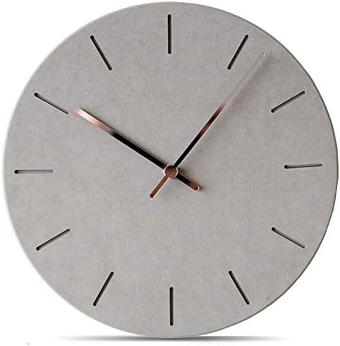 Stephanie Imports Modern Minimalist Concrete Hiding Gray (Numberless Dial) Silent Wall Clock-Ruum Studio Home