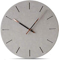 Stephanie Imports Modern Minimalist Concrete Hiding Gray (Numberless Dial) Silent Wall Clock-Ruum Studio Home