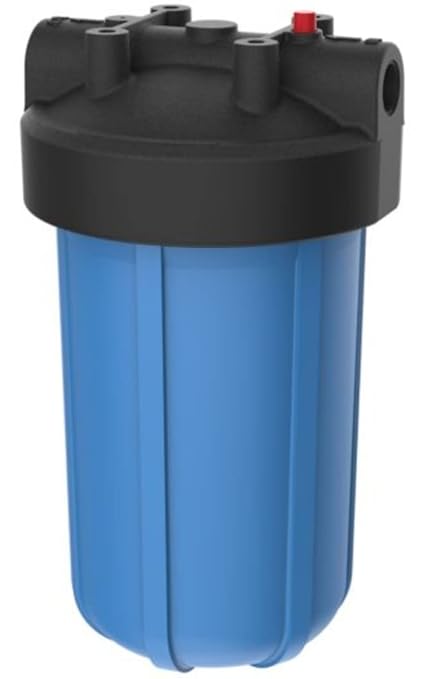 Pentair Pentek 150469 Big Blue Filter Housing, 3/4" NPT #10 Whole House Heavy Duty Water Filter Housing with High-Flow Polypropylene (HFPP) Cap and Pressure Relief Button, 10-Inch, Black/Blue-Ruum Studio Home
