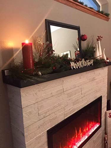 joelsantiques - 54 Inch Wooden Floating Shelves for Wall - 54x8x2 in - Made of Natural Wood - Long Heavy Duty Rustic Wall Shelves for Bedroom - Perfect for Living Room, Kitchen - Black-Ruum Studio Home