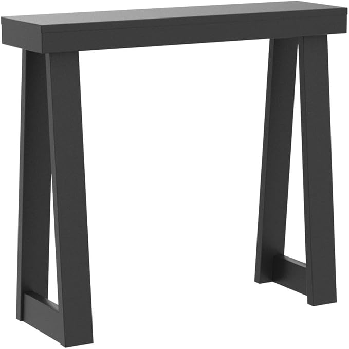 Plank+Beam Solid Wood Console Table, 36 Inch, Sofa Table, Narrow Entryway Table for Hallway, Behind The Couch, Living Room, Foyer, Easy Assembly, Black-Ruum Studio Home