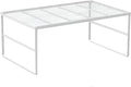 Kitchen Cabinet Storage Shelf Stackable Wire Spice Rack Organizer Heavy Duty Space Saver for Bathroom Bedroom Closet Laundry Room Office Countertop - White, Pack 1-Ruum Studio Home
