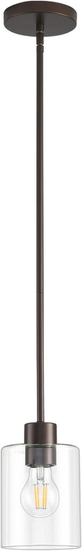 Oil Rubbed Bronze Pendant Lights Kitchen Island - Clear Glass Pendant Light Fixture Multiple Stems Rods 3 Units 12 Inch 3 Units 4 Inch (1 Pack Oil Rubbed Bronze Downrod)-Ruum Studio Home