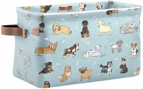 Multi-purpose Storage Basket Bin Cute Dog Puppy Organizer Collapsible Shelf Basket Cube with Handle for Nursery Bedroom Bathroom-Ruum Studio Home