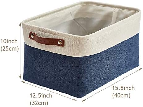 DECOMOMO Storage Baskets for Shelves - Fabric Closet Organizers and Storage Bins, Perfect Baskets for Organizing Closet Toys Nursery (Navy Blue and White, XL - 3 Pack)-Ruum Studio Home