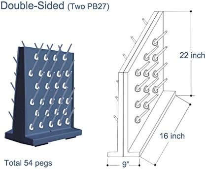 Pegboard Bench-top/Wall-Mount Laboratory Glassware Drying Rack with 27 Pegs, Gray Color-Ruum Studio Home
