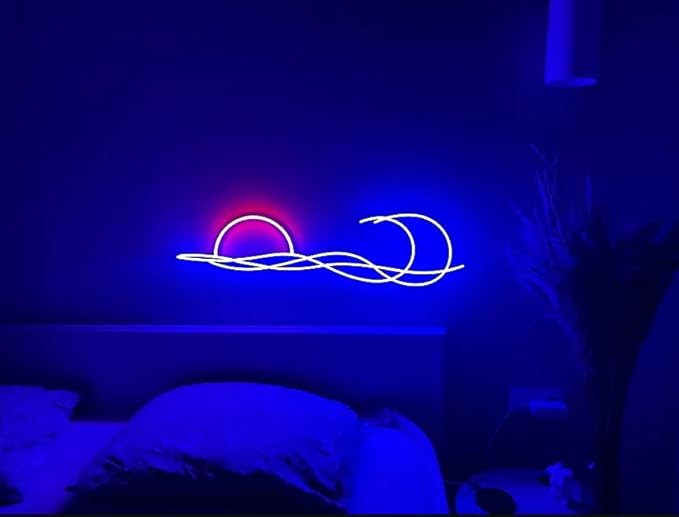LED Decorative Lights USB Mountains Sunrise Sunset Led Neon Signs Home Decoration Wall Art Holiday Gift Brightness Adjustable 16.5''x9.5''-Ruum Studio Home