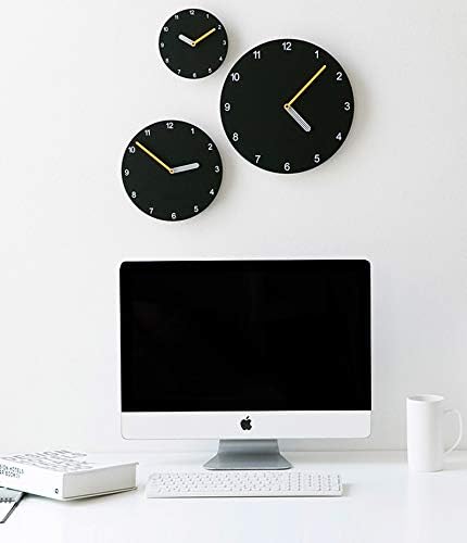 Stephanie Imports Modern Minimalist Black & Yellow Wall Clock-Ruum Studio Home