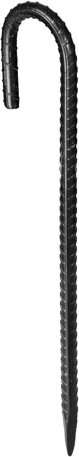 VEVOR Rebar Stakes, 12-Inch, Heavy-Duty 0.4 in Diameter J Hook, Galvanized Steel Ground Anchors with Chisel Point End & Rust-Resistant Coating, for Gardening Support, Fence, Camping Tents (16-Pack)-Ruum Studio Home