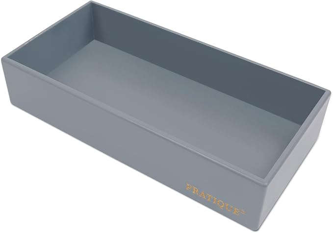 Bamboo Drawer Organizer - Kitchen Utensil Organizer Silverware Tray Cutlery Holder，Office Desk Supplies and Accessories,12 * 5.9 * 2.6,Grey-Ruum Studio Home