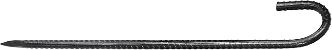 VEVOR Rebar Stakes, 16-Inch, Heavy-Duty 0.4 in Diameter J Hook, Galvanized Steel Ground Anchors with Chisel Point End & Rust-Resistant Coating, for Gardening Support, Fence, Camping Tents (16-Pack)-Ruum Studio Home