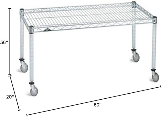 Omega Products Corporation 36" Deep x 60" Wide x 20" High Chrome Mobile Dunnage Rack-Ruum Studio Home