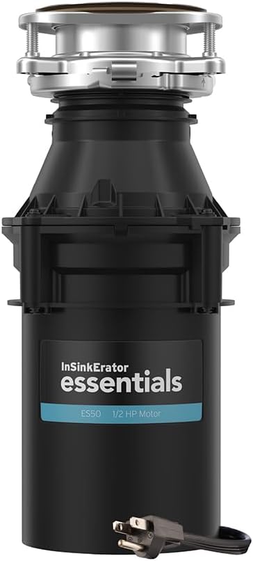 InSinkErator Essentials ES50 Kitchen Garbage Disposal with Power Cord, 1/2 HP Motor Continuous Feed Food Waste Disposer, ES50 W/C-Ruum Studio Home