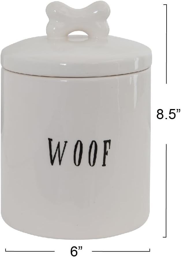 Creative Co-Op Woof Jar with Bone Handle on Lid-Ruum Studio Home