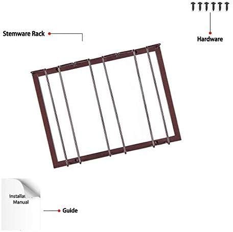 Wine Glass Rack - Under Cabinet Stemware Wine Glass Holder Glasses Storage Hanger 2 Pack Metal Organizer for Bar Kitchen Brown-Ruum Studio Home