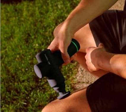 Hyperice Hypervolt Go 2 - Black - Featuring Quiet Glide Technology - Handheld Percussion Massage Gun - 3 Speeds, 2 Interchangeable Heads - Helps Relieve Sore Muscles and Stiffness - FSA-HSA Eligible-Ruum Studio Home