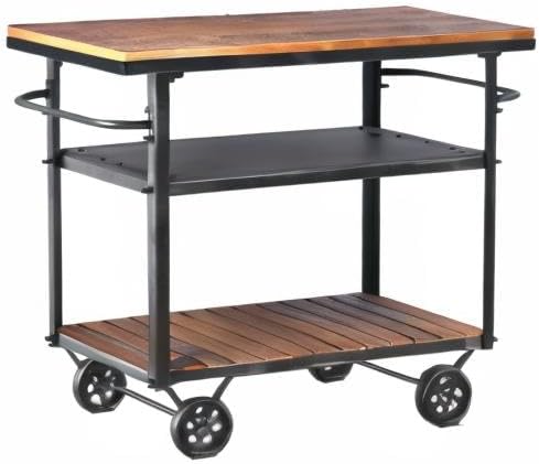 Diwhy Industrial 3 Tier Rolling Utility Storage Cart Wine Beverage, Metal Wine Rack with Wheels Kitchen Bar Dining Room Tea Wine, Storage Cart with Wood-Ruum Studio Home