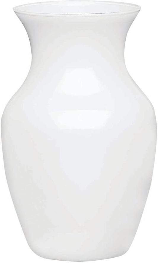 Floral Supply Online - 8" White Rose Vase and Flower Guide Booklet - Decorative Glass Flower Vase for Floral Arrangements, Weddings, Home Decor or Office.-Ruum Studio Home