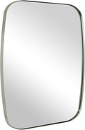 ANDY STAR Brushed Nickel Oblong Mirror, 36x40 Inch Brushed Nickel Oval Mirror for Bathroom with Stainless Steel Metal Frame, Wall Mouned for Bathroom, Living Room, Entryway-Ruum Studio Home