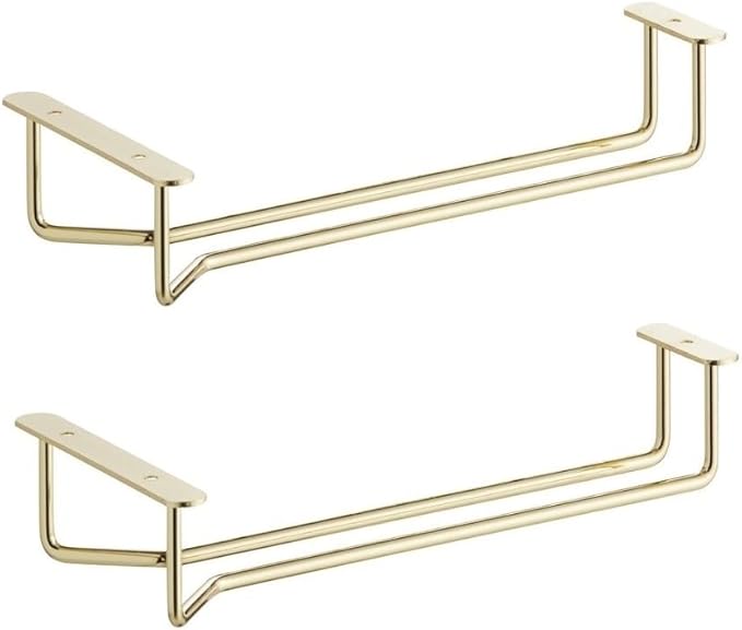 Soro Essentials Set of 2 Brass Plated 10" Glass Hangers, Rust Resistant-Ruum Studio Home