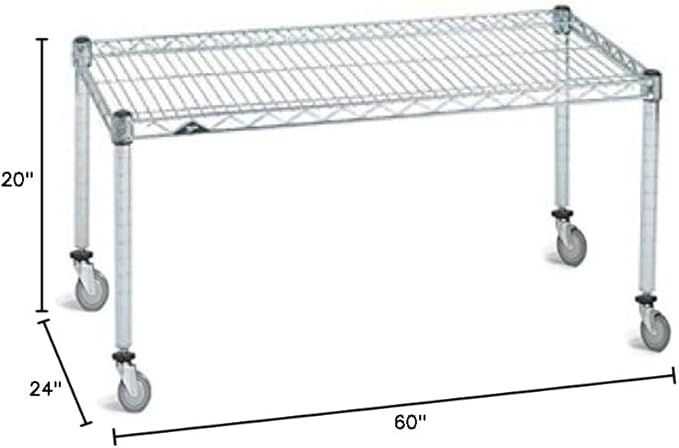Omega Products Corporation 24" Deep x 60" Wide x 20" High Chrome Mobile Dunnage Rack-Ruum Studio Home