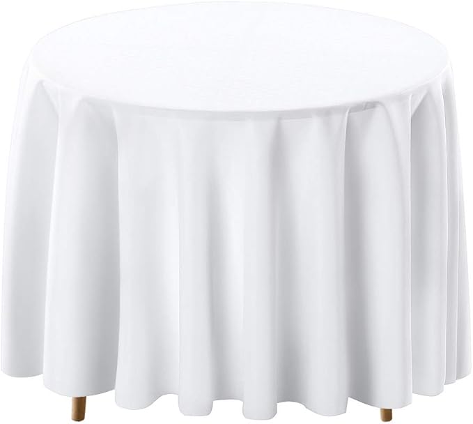 Surmente White Tablecloth for Round Tables, 70-inch Round Table Cloths for Weddings, Banquets, or Restaurants-Ruum Studio Home