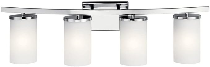 Kichler Crosby 31" 4 Light Vanity Light Satin Etched Cased Opal Olde Bronze®-Ruum Studio Home