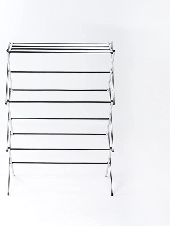 Displays By Jack Portable Collapsible Clothing Dryer Rack, Foldable Drying Rack for Clothes, Lingerie, Towels, Linens, Laundry Home Apartment Must Haves, Metal Chrome Finish-Ruum Studio Home