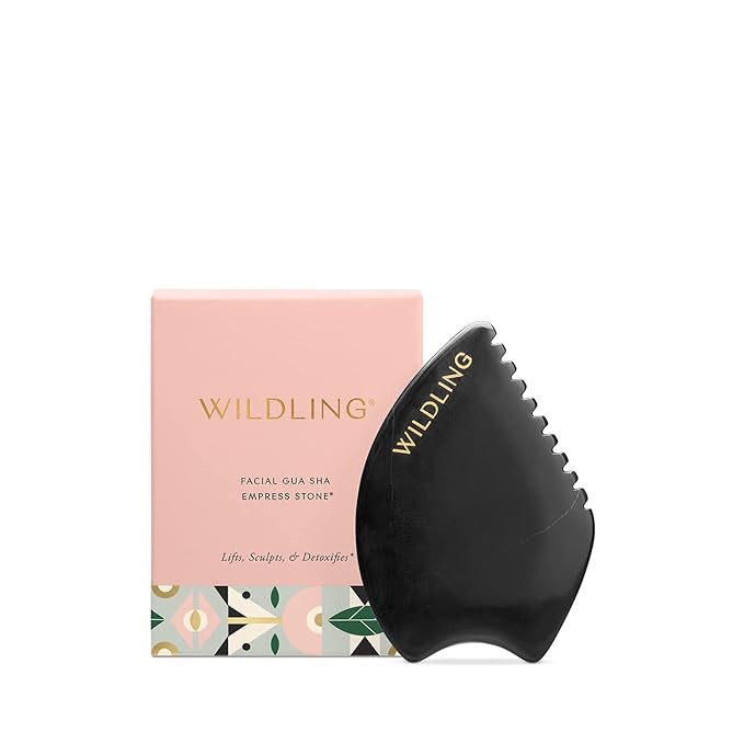 WILDLING Empress Stone Gua Sha Facial Stone I Facial Massage Stone to Lift, Plump, Tone + Sculpt I Patented Design Crafted with 100% Authentic Bian Stone-Ruum Studio Home