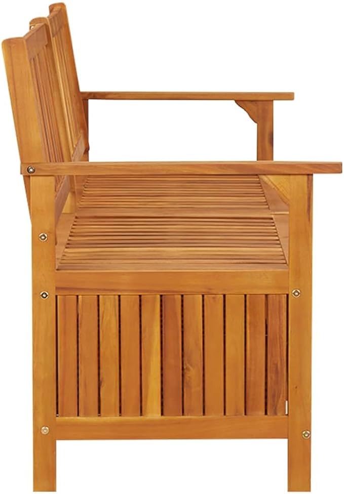 vidaXL Stable Solid Acacia Wood Storage Bench - Weather-Resistant Wooden Patio Furniture with Ample Storage Space & Comfortable Seating-Ruum Studio Home