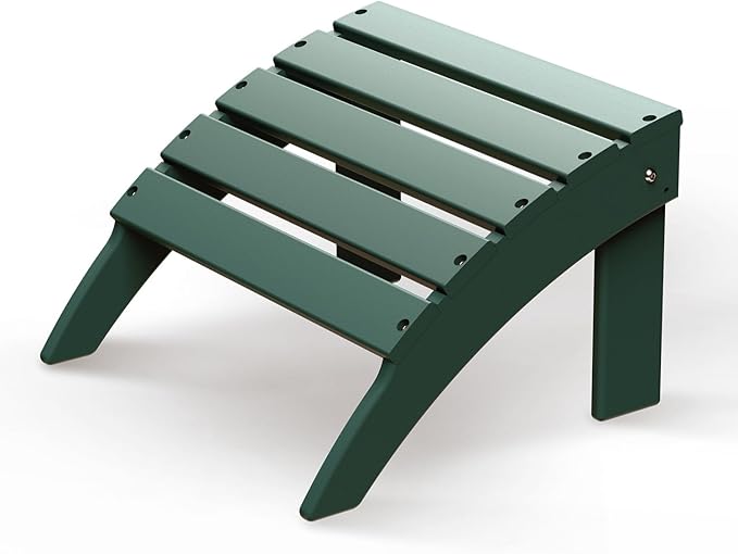 GREENVINES Adirondack-Ottoman | HDPE Plastic | Outdoor Footrest | All Weather | Foot Rest | Foot Stool | Forest | for Adirondack Chair | for Patio Backyard Pool-Ruum Studio Home