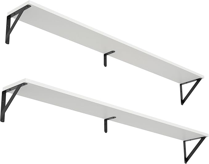 Heimlove 48 Inch Large Wall Bookshelves Set of 3, Wall Mounted Bookshelves,Heavy Duty Wooden Shelves for Living Room,Bedroom,Kitchen,Laundry Room Storage & Decor-Ruum Studio Home