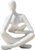 Bookshelf Decor Thinker Statue - Abstract Style Thinker Sculptures Modern Aesthetic Figurine Decoration Statues for Home Decor-Zuo Si-White-Ruum Studio Home