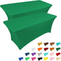 IVAPUPU 4FT Table Cloth for Rectangular Fitted Events Stretch Emerald Green Table Covers Washable Cover Spandex Tablecloth Protector for Party, Wedding, Cocktail, Banquet, Festival-Ruum Studio Home