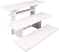 WANLIAN 3-Tier Straight Retail Table Display Stand, Portable Display Rack Shelves for Vendors, Craft Shows, Farmers Market, Pop Up Shop Countertop White Risers for Display, Soap, Candles, Tumblers-Ruum Studio Home