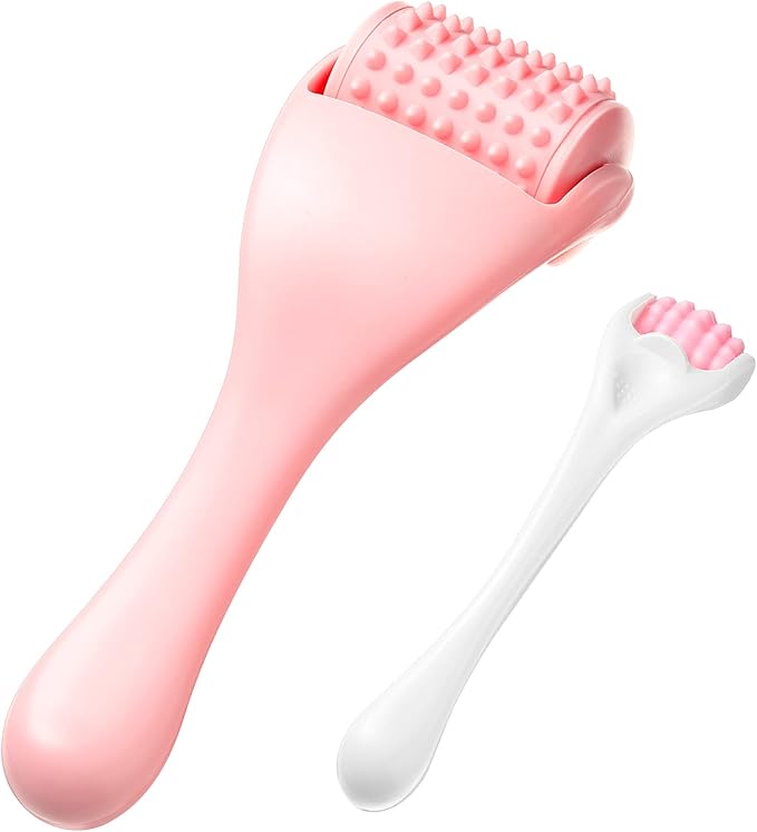 Tondiamo 2 Pcs Muscle Roller Stick Fascia Body Cellulite Face Muscle Massage Roller Manual Massage Tools for Muscles Relief Neck Arm Back Leg Body Roller Deep Trigger Points Release Roller (Pink)-Ruum Studio Home