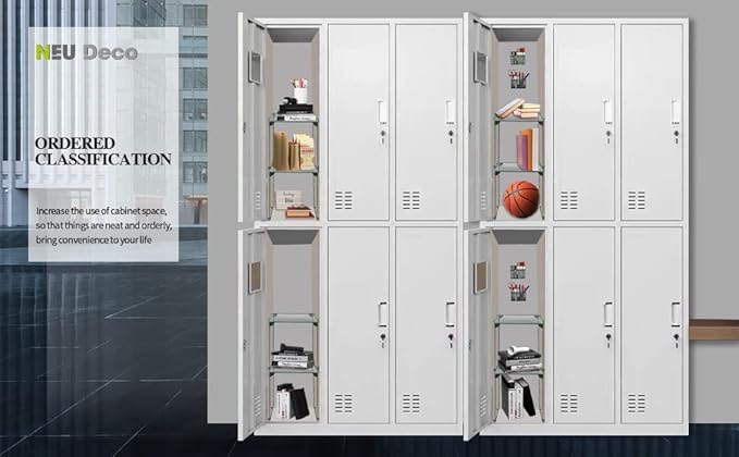 Neudeco Locker Accessories and Decor Kit, Including Mesh Shelf, Organizer, Magnetic Basket and Pen Holder, Suitable for School, Work, Kitchen, Bathroom, (Pack of 4, Grey)-Ruum Studio Home
