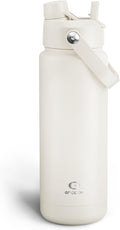 Insulated Water Bottle with Straw Stainless Steel Water Bottle, Leak-Proof, BPA-Free, Double Wall Vacuum Keeps Cold for 24 Hours for Sports, Travel, School (32 oz, Cream Moon)-Ruum Studio Home