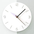 Stephanie Imports Modern Minimalist White & Pastel Purple Silent Wall Clock-Ruum Studio Home