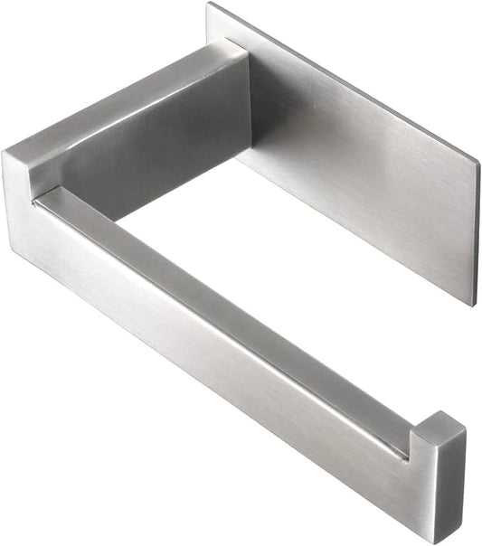 Toilet Paper Holder, Self Adhesive Tissue Holder Stainless Steel Rustproof Paper Roll Holder, No Drilling Easy to Install, Toilet Paper Rack Suitable for Office, Bathroom (Brushed Nickel)-Ruum Studio Home